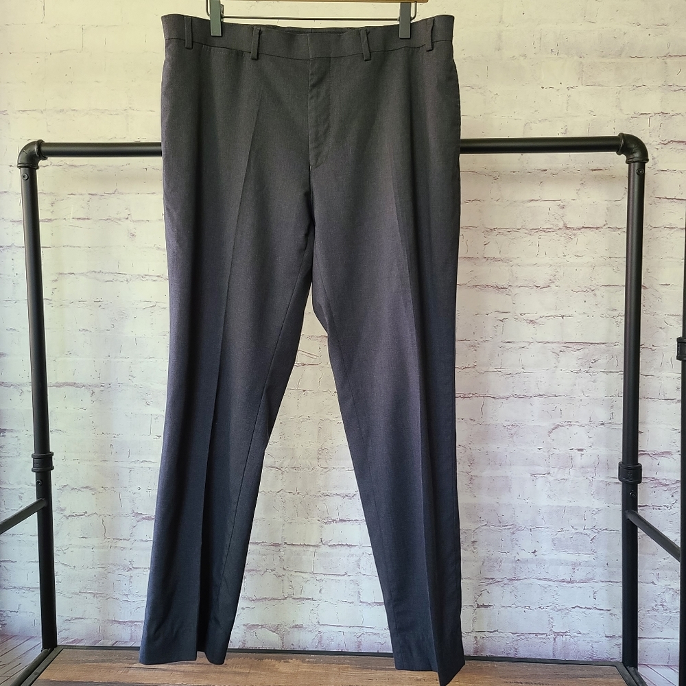 Lauren Ralph Lauren Charcoal Grey Slim Fit Dress Pant Flat Front 36/30